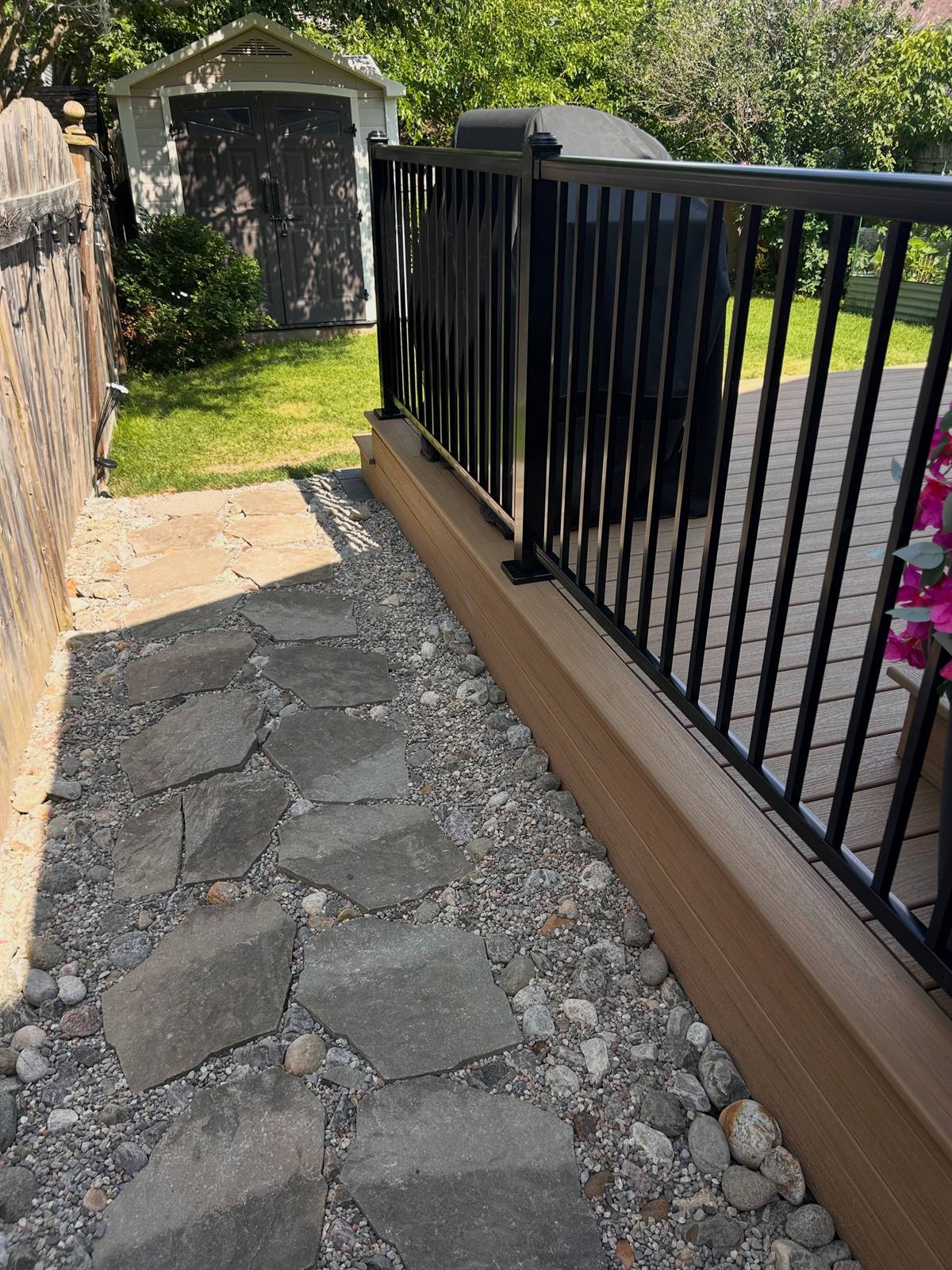 Low-maintenance deck with lounge seating built by Gonzo Construction in the Kingston area