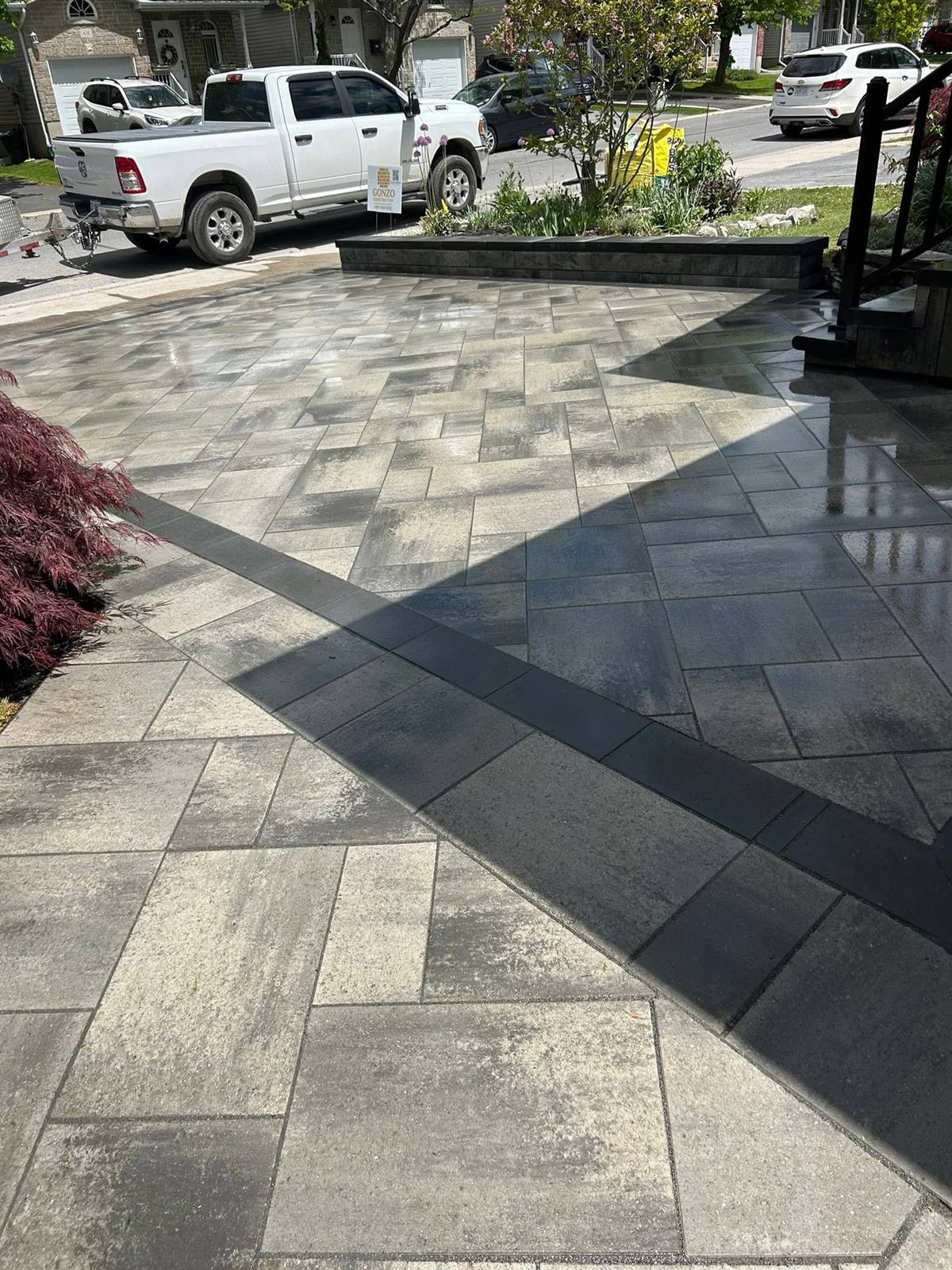 Interlock driveway project completed by Gonzo Construction in the Kingston area